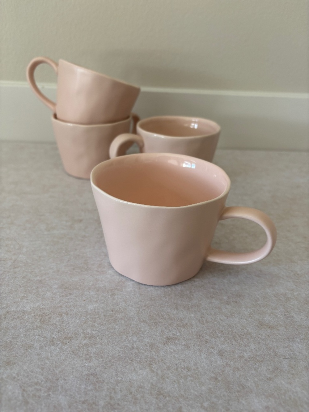 World Market Blush Pink Coffee Cups Set of 4